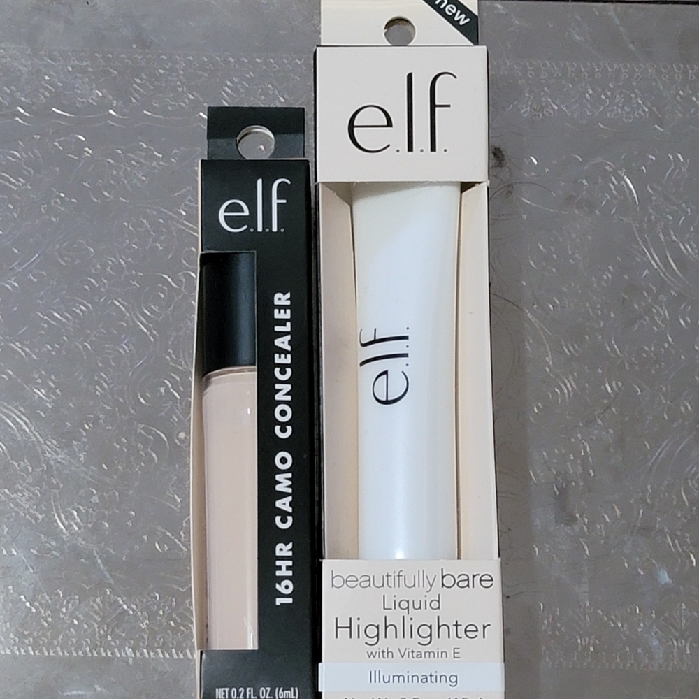 Elf 16HR Camo Concealer & Elf Beautifully Bare Liquid Highlighter + Free Gift
